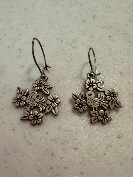 James Avery Jewelry - James Avery Bird & Flowers Sterling Silver Retired Earrings